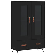 Credenza | Madia | Buffet da pranzo | Armadio da pranzo Nera 69,5x31x115 cm in Legno Multistrato