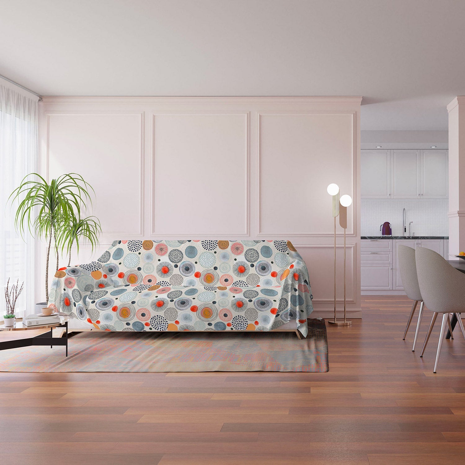 Telo Arredo Copritutto 170x260 cm Copridivano in Microfibra Acquerello