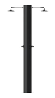 Doccia Solare da Giardino 70 L 2 Soffione Eco Rain e 2 Miscelatore Temporizzato Arno T2N Nero Opaco