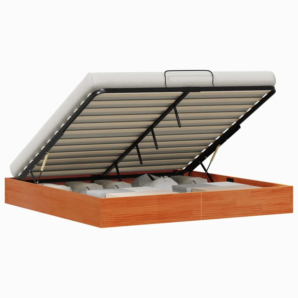 Telaio del Letto Ottomano con Ripostiglio Marrone Cera 3418800