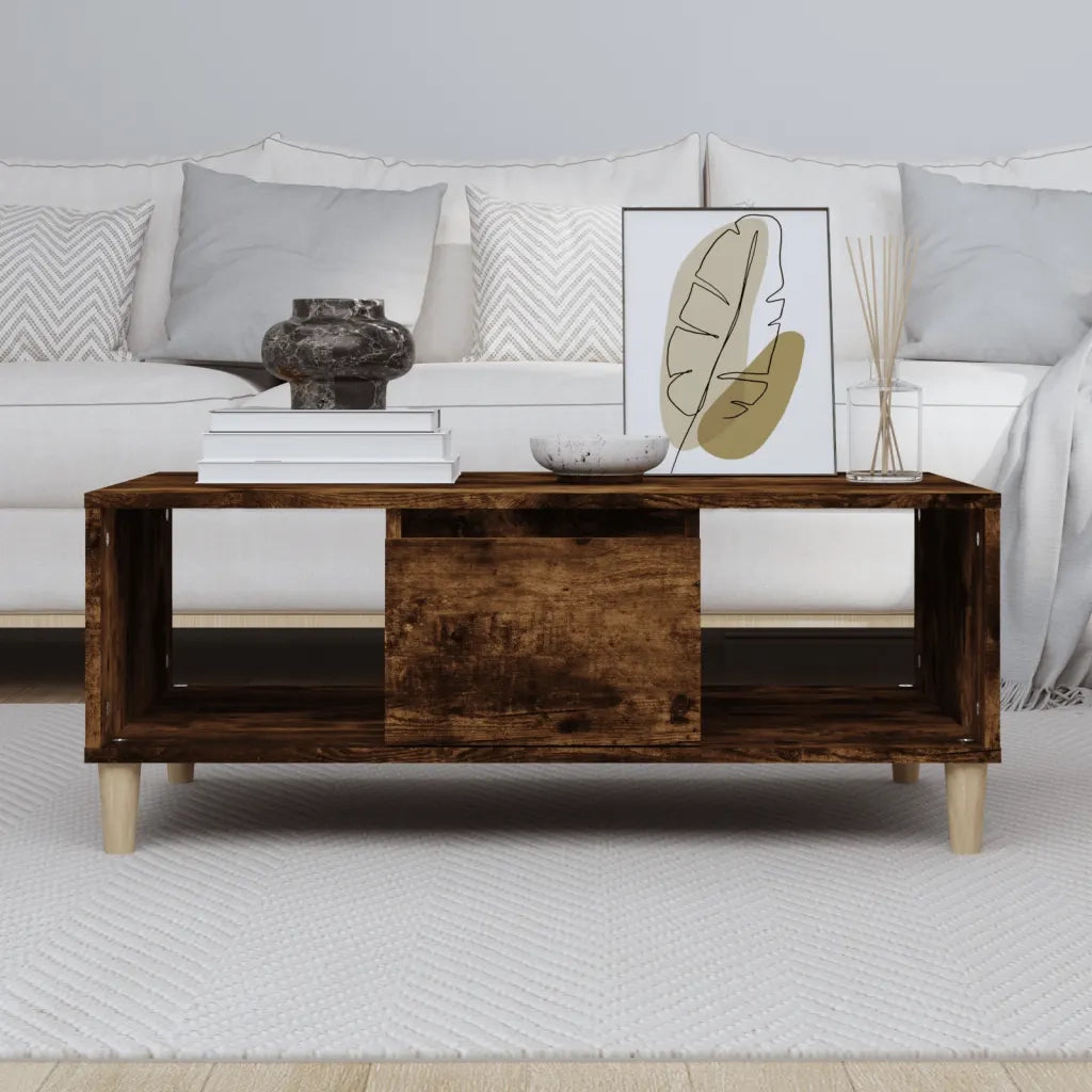Tavolino da Salotto Rovere Fumo 90x50x36,5 cm Legno Multistrato cod mxl 26337