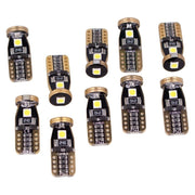 10x Lampade LED T10 W5W Canbus 12V Bianco 6000K con Leva Smontaggio Antigraffio
