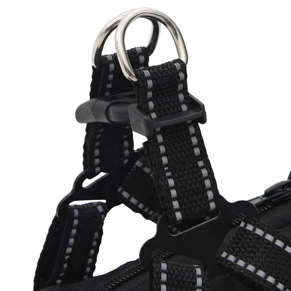Cappotto Cani con Imbracatura Impermeabile Riflettente Nero L36 4019910