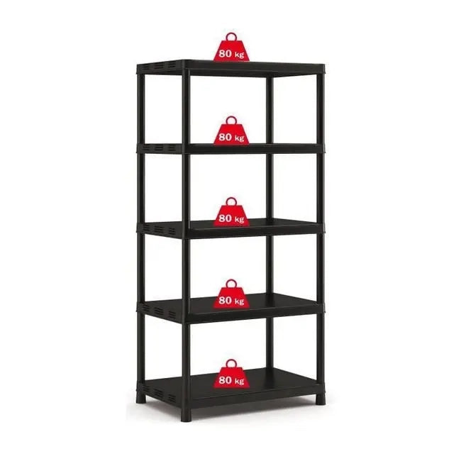 Scaffale Kis XL 5 ripiani nero cm 90x60x187 h