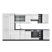 Cucina componibile Fame-Line Bianco lucido/Antracite 355 cm, PL Antracite Vicco
