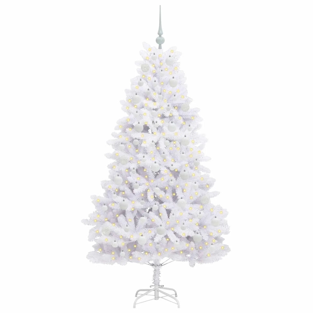 Albero di Natale Artificiale con Rami Pieghevoli Bianco 180 cm