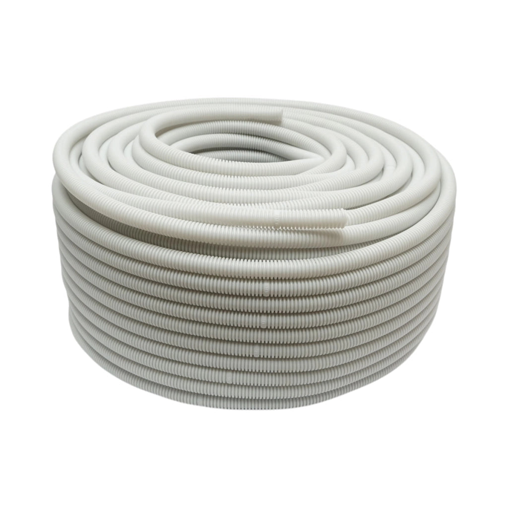 Tubo Corrugato 16mm Senza Tirafilo, polietilene HDPE 750N grigio 100m/rotolo