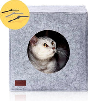 Letto per Gatti per Mensole Kallax Expedit - Casa per Gatti in Grigio con Cuscino per Gatti da Interno