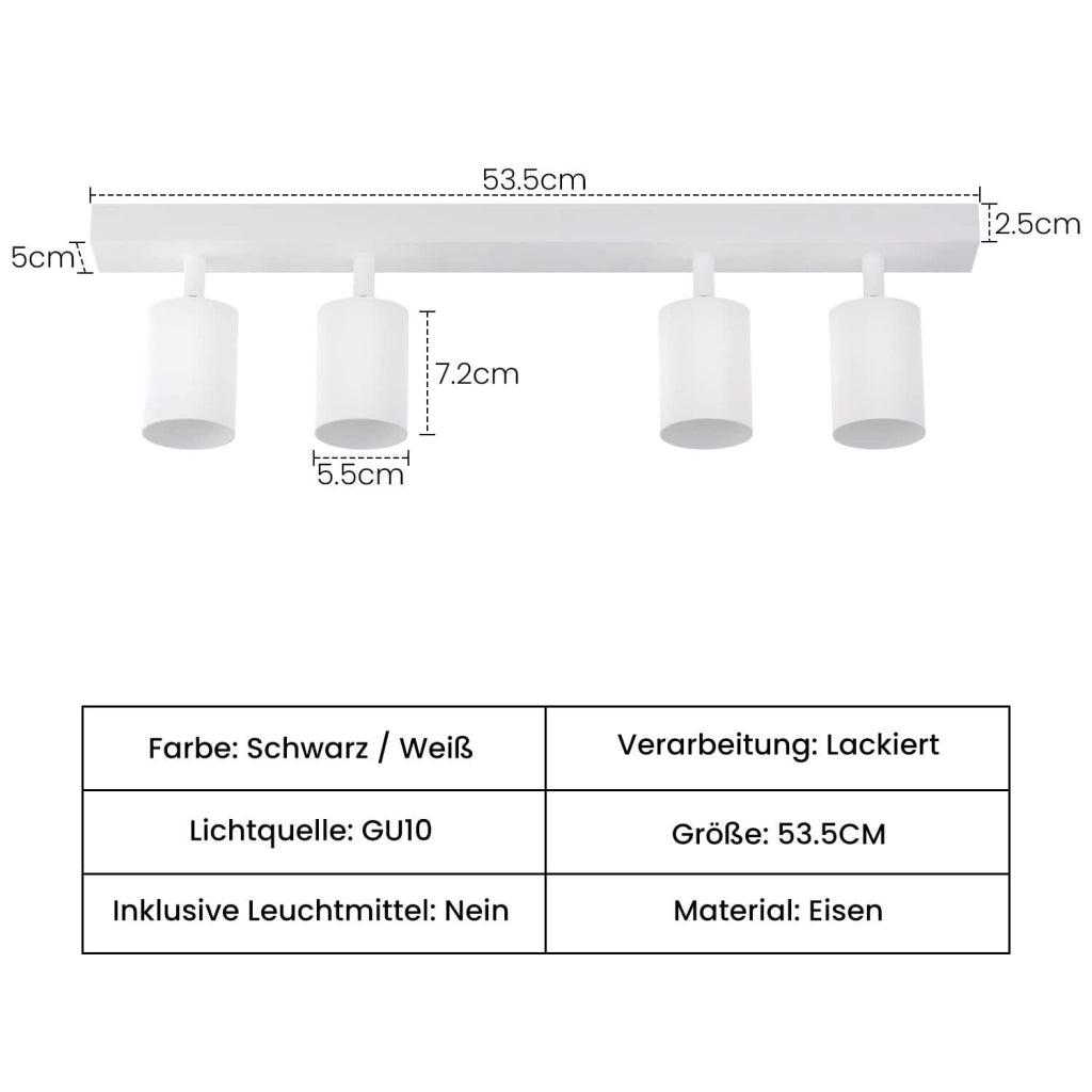 ZMH Faretto da soffitto neri GU10 max 25W rotativi 350° stile industriale per salone camera cucina corridoio