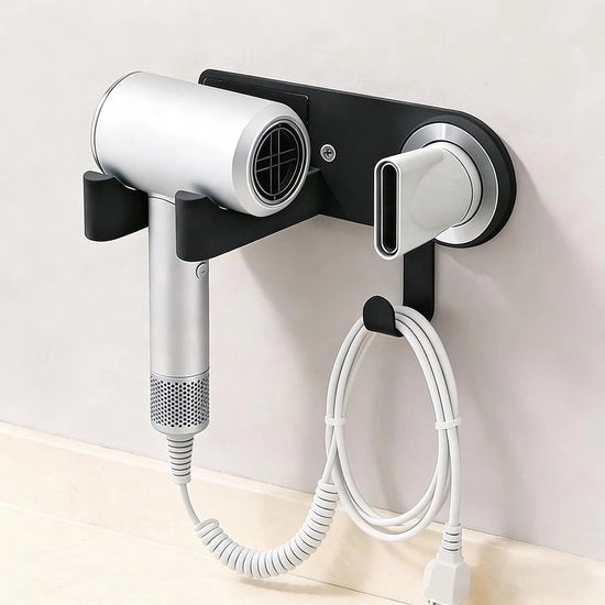 Organizzatore magnetico per asciugamani - Montaggio alla parete - Organizzazione bagno - 3 funzionalità - 24 x 10 x 4,5 cm - Nero
