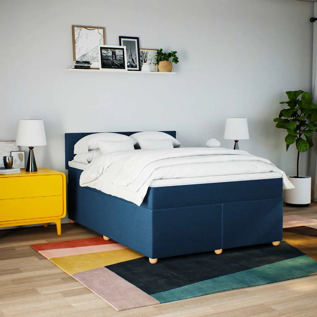 Giroletto a Molle con Materasso Blu 140x190 cm in Tessuto 3288981