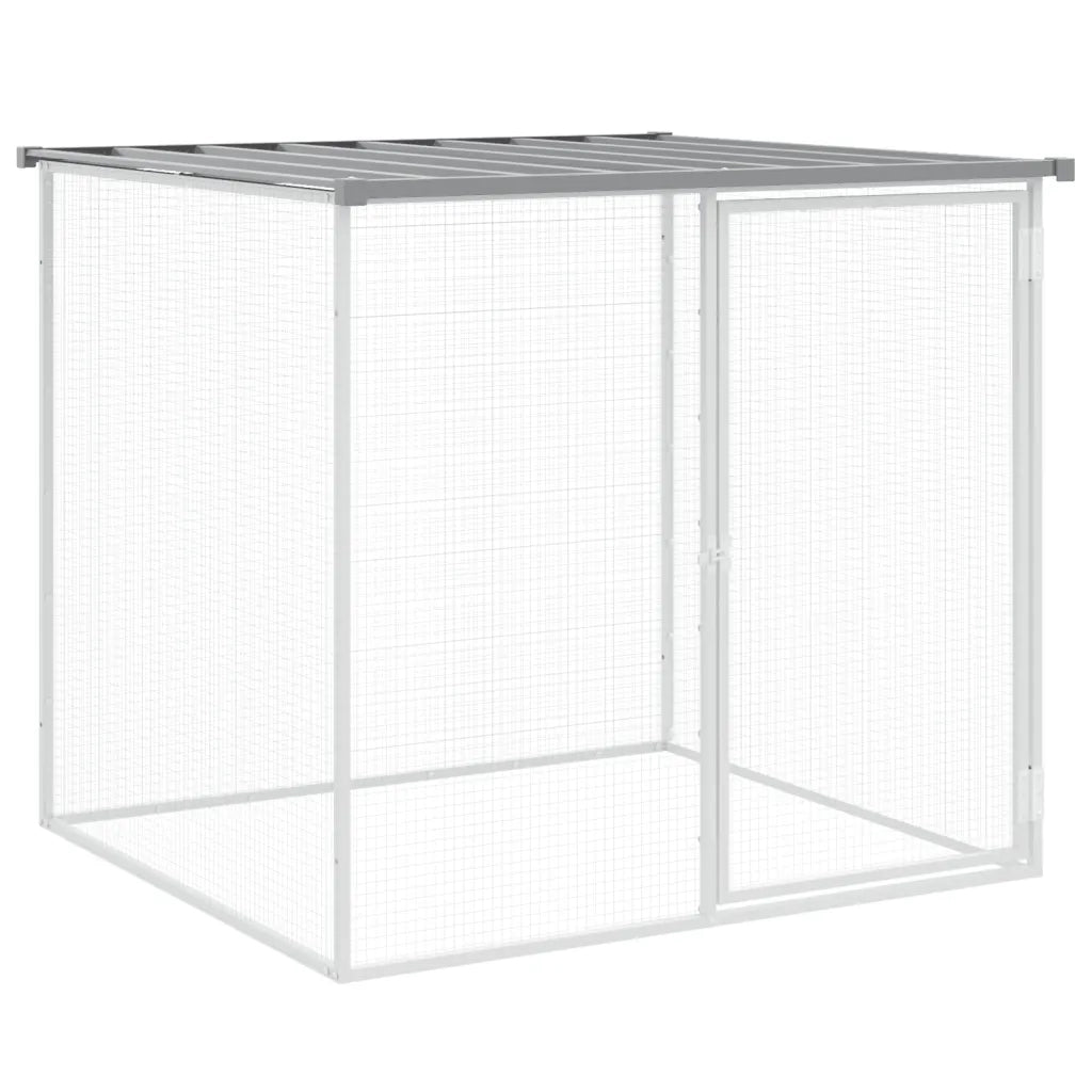 Gabbia Polli Tetto Grigio Chiaro 403x98x90 cm Acciaio Zincato 3189055
