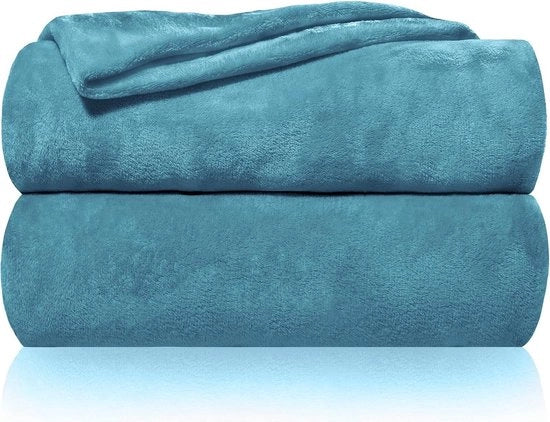 Pallone soffice e super morbido - alta qualità deken in fleece - deken per divano sprei e deken per sofa - adatto per estate - elegante deken per divano - azzurro turquesa 200x150 cm deken per campeggio