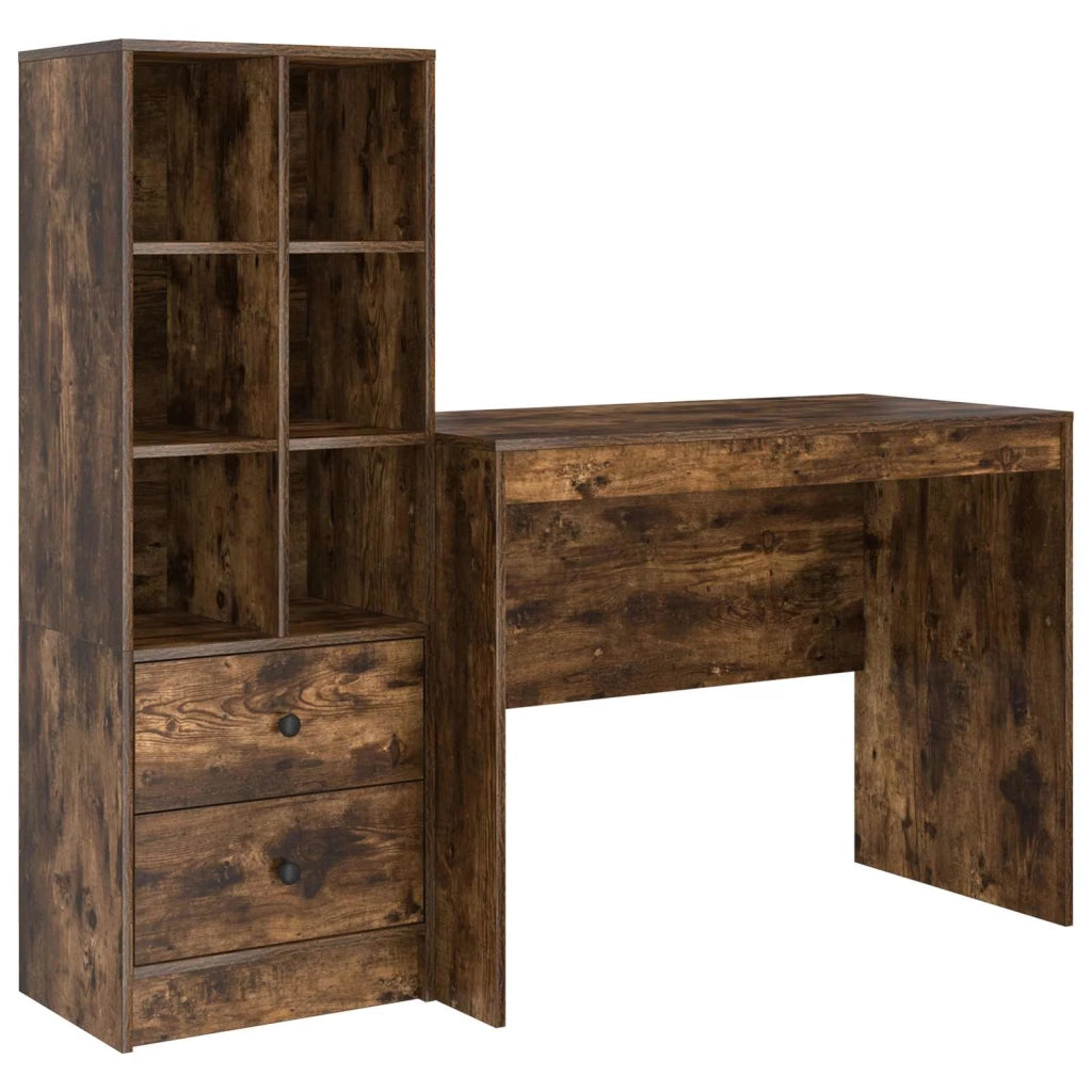 Scrivania con cassetto 2 pcs Rovere fumé 3337373