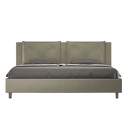 BS COM Letto con rete imbottito 180x210 similpelle cappuccino