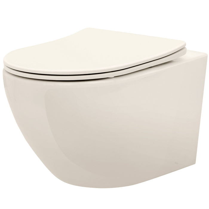 Vaso Wc Sospeso Rea Carlo Mini Rimless Ecru
