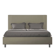 Letto matrimoniale king size con rete imbottito 170x210 similpelle cappuccino Goya