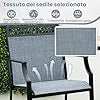 Set di 2 Sedie da Giardino, Poltrona da Bar per Patio, Sedie da Pranzo Altezza con Poggiapiedi e Braccioli, con Gambe in Metallo, Portata 180 kg, 66 x 62 x 114 cm (Blu)
