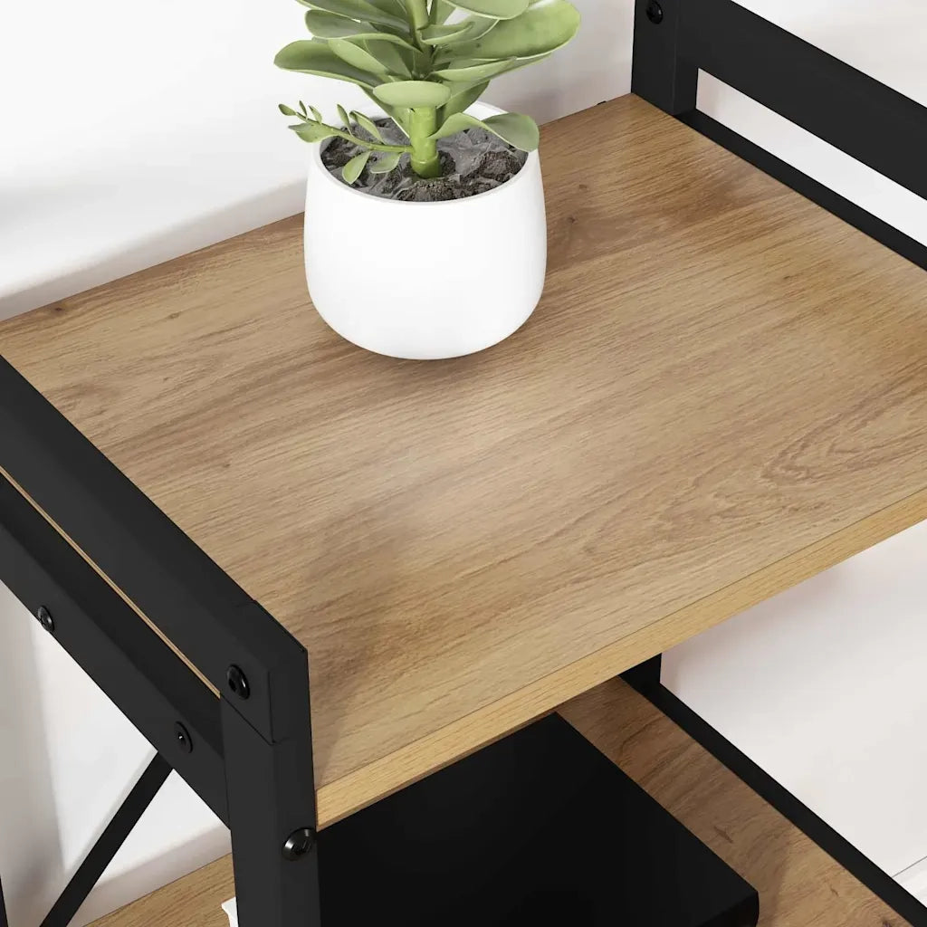 vidaXL Libreria rovere artigianale 40 x 30 x 48.5 cm Legno multistrato