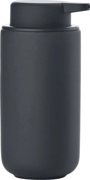 Dispensatore liquido sapone, ceramica con rivestimento soft touch, design scandinavo, 450 ml, altezza 19 cm, nero