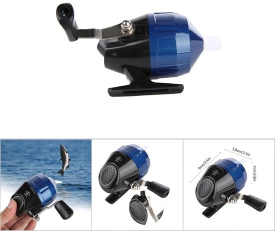 Molinello a Spola Spinnabile - Leggero - Rapido - Portatile - Materiale Nylon/Metallo - Rapporto di Trasmissione 3,0:1 - Disegno a Nastro Senza Nodo - Molinello per Pesci