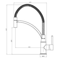 Rubinetto lavello a bocca alta con doccetta estraibile, serie atlanta