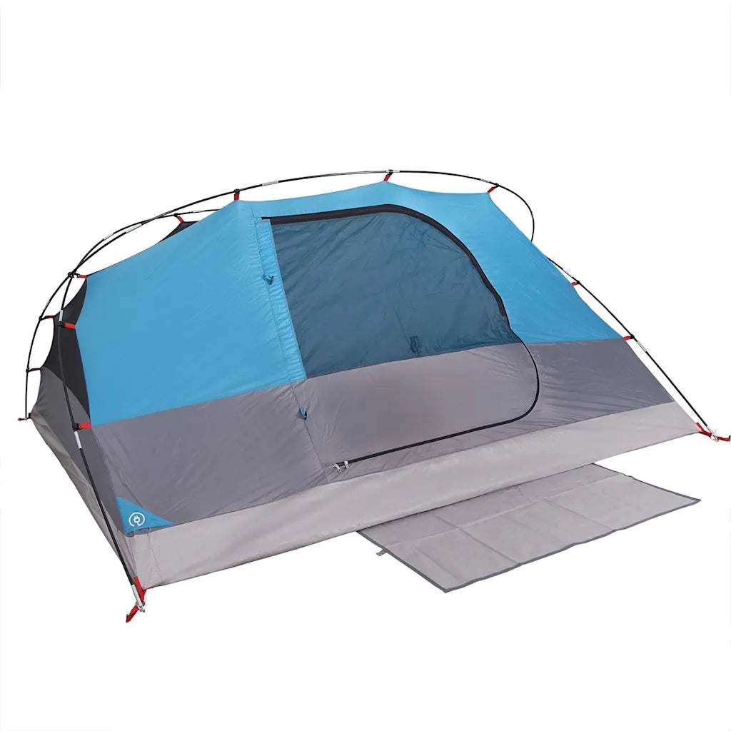 Tenda da Campeggio a Cupola per 4 Persone-Tenda per Escursionismo Blu Impermeabile 181371