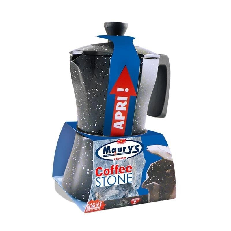 MAURY'S CAFFETTIERA MAXI STONE CON FINITURA EFFETTO PIETRA (2 TAZZE)