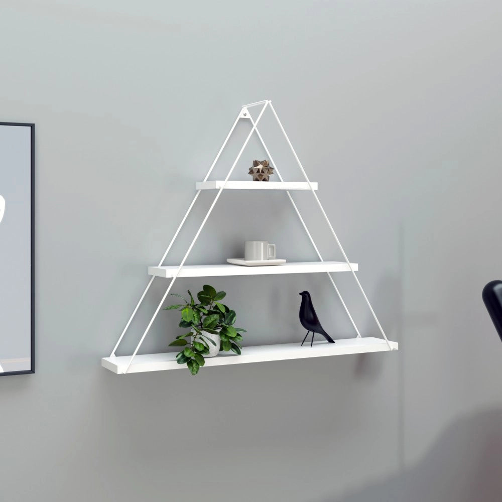 Mensola triangolare 3 ripiani Moset MT191006 colore bianco