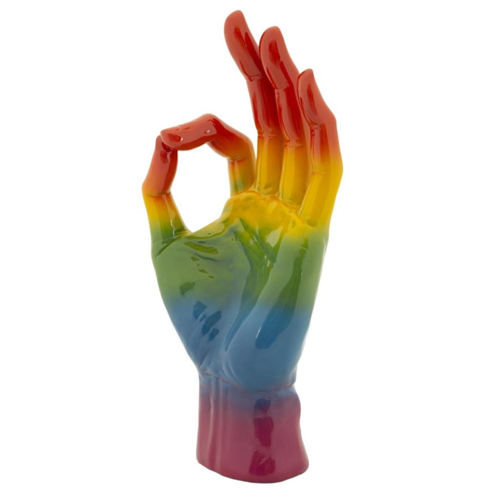 Scultura Mano, Multicolore, Poliresina, 16x10,5x36 cm