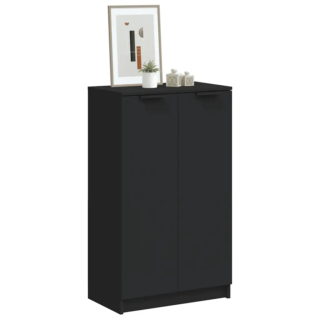 Scarpiera Nera 59x35x100 cm in Legno Multistrato 811440