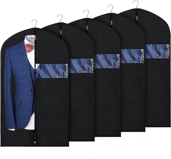 5 pezzi - 60×100 cm - Cappotto per abiti - Tasca per tessuto di abito - Cappotto con cartellino visite - Facile da identificare (non inclusi chiodi per abiti)