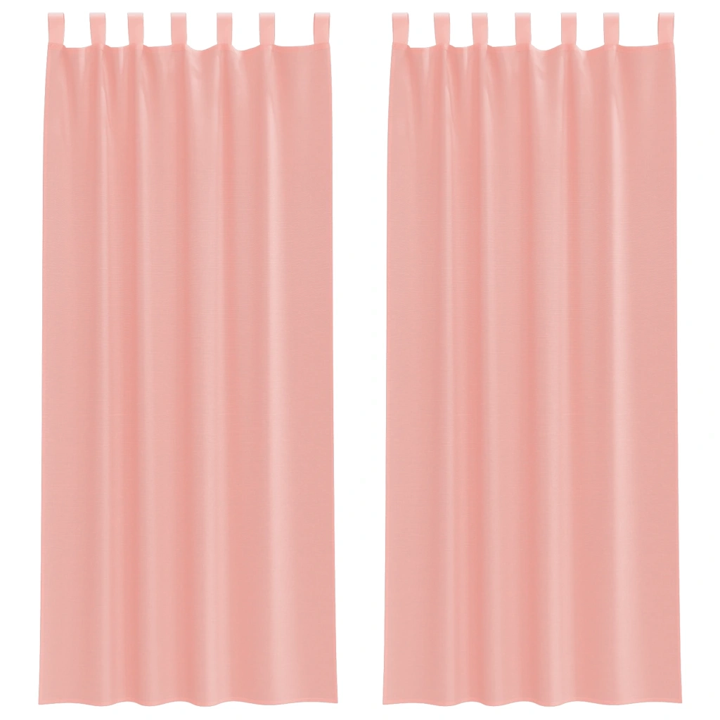 Tende in Voile con Tasche per Aste 2 pz Rosa 4102200