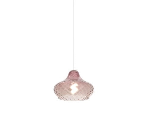 SOSPENSIONE BIANCO 2 LUCI SPOSTABILE VETRI PICCOLI RUBINO 1191BI-S2 SP-RU