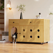 Casa lettiera per gatti - Xylo - 100x45x66cm legno naturale