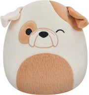 Squishmallows SQCR04082 - Peluche Brock The Bulldog, 19 cm, Ufficiale Kelly Toys