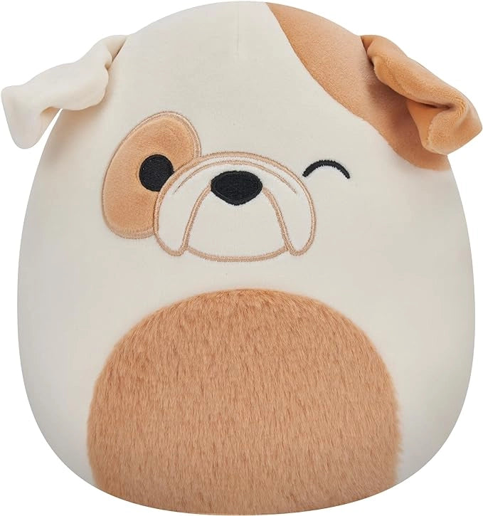 Squishmallows SQCR04082 - Peluche Brock The Bulldog, 19 cm, Ufficiale Kelly Toys