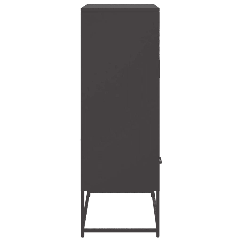Credenza | Madia | Buffet da pranzo | Armadio da pranzo Nera 68x39x111,5 cm in Acciaio