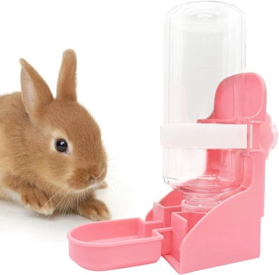 Fonte d'acqua appesa per gabbia - adatta per conigli, hamster, ecc. Otre da acqua - rosa, 1 pezzo