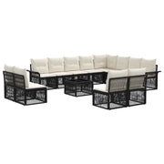 Set Divano da Giardino 13 pcs Nero polyrattan