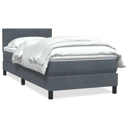 Giroletto a Molle con Materasso Grigio Scuro 90x220 cm Velluto 3316432