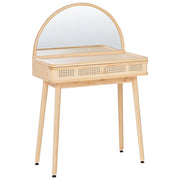 Toeletta in legno di bamboo con sgabello e specchio camera da letto soggiorno stile boho