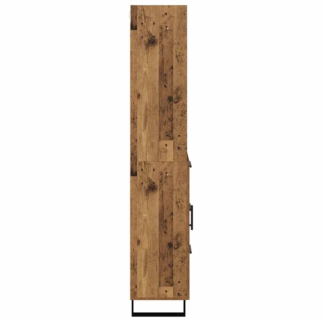 Credenza con cassetto 2 pz | Madia | Buffet da pranzo | Armadio da pranzo Legno vecchio Legno multistrato