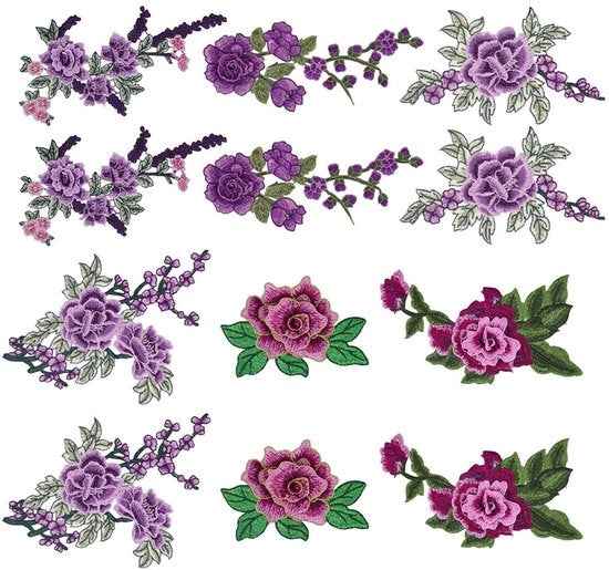 Pannelli di Cucito 3D con Disegno Realistico - 12 Pezzi - Cucito - Accessori di Matrimonio - Trasformazione di Abito - Pannelli di Cucito a Rosa - Pannelli di Cucito da Bordare