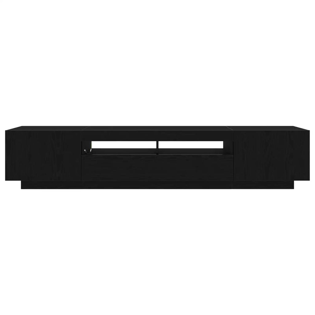 Set mobile TV 2 pz Nero Legno ingegnerizzato 3333063