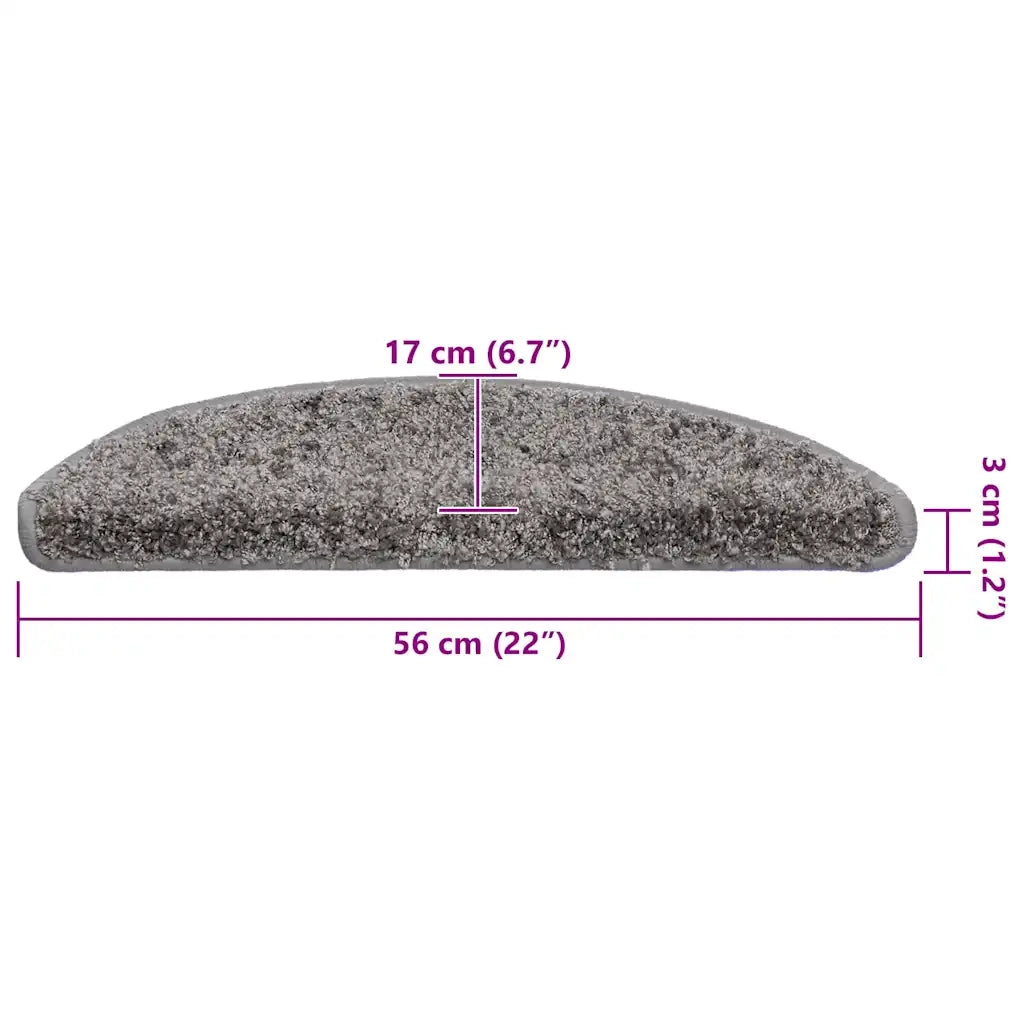 Tappetini per scale 30 pz 56x17x3 cm Grigio Semicircolari 3365799