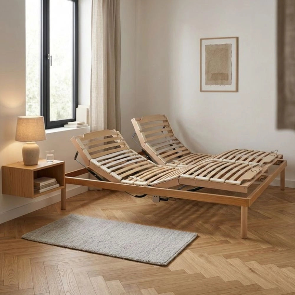 Rete matrimoniale elettrica in legno Master