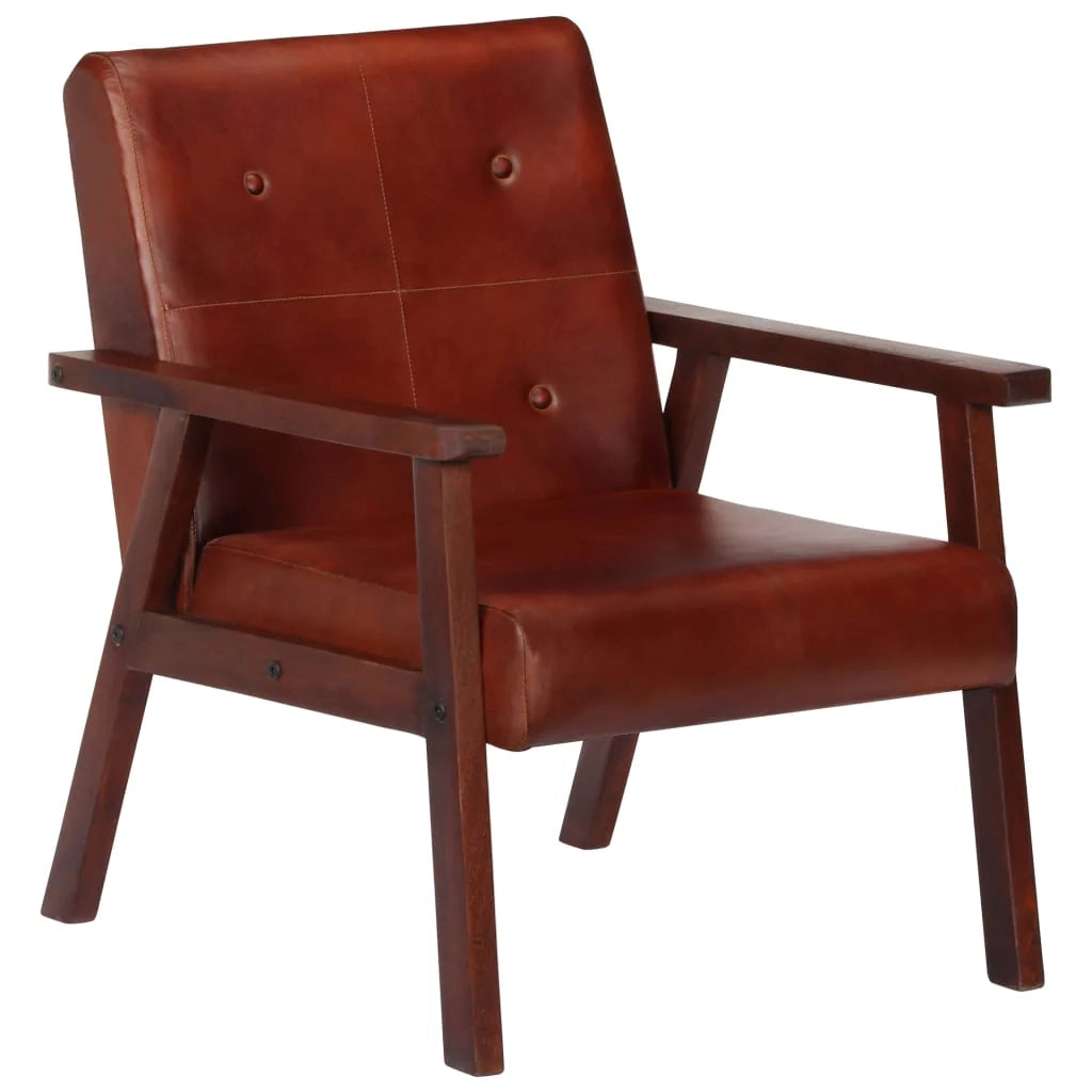 Poltrona sedia poltrona divano di design soggiorno vera pelle marrone 1102172/3