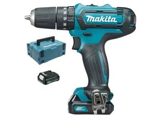 TRAPANO AVVITATORE CON PERCUSSIONE MM.10 10,8V 2AH (HP333DSAJ)  cm.19,3x6,6x21,2h. peso kg.1,1    MAKITA