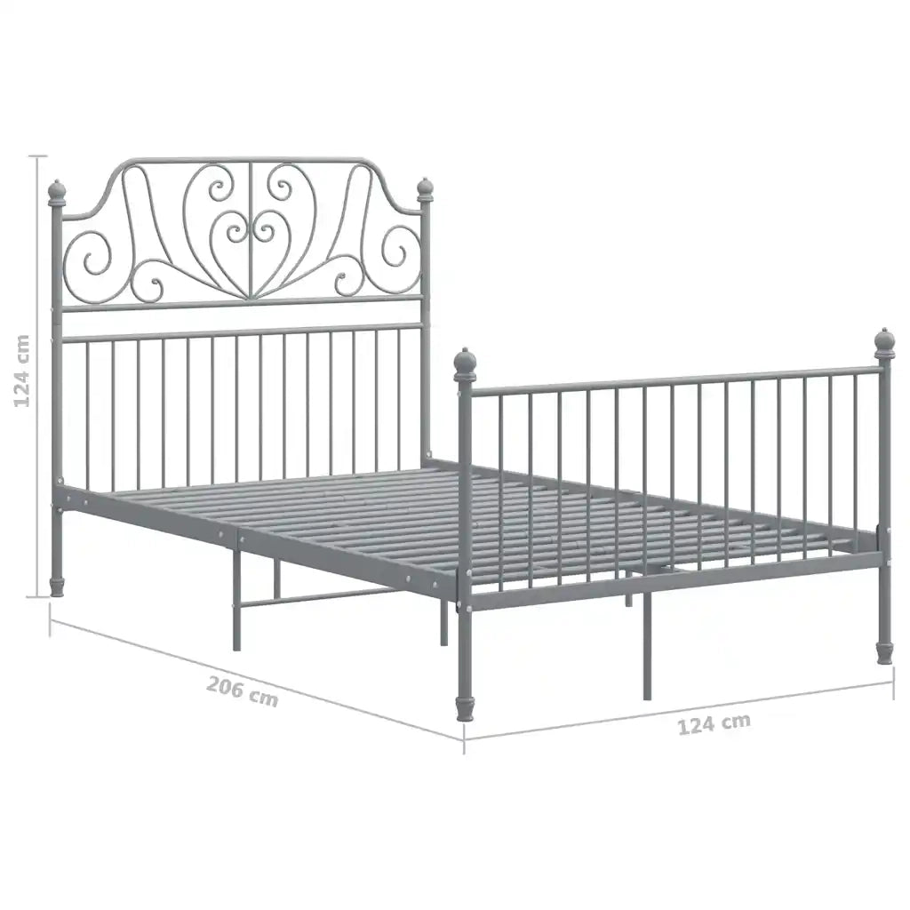 Giroletto-Struttura Letto Grigio in Metallo 120x200 cm 168455